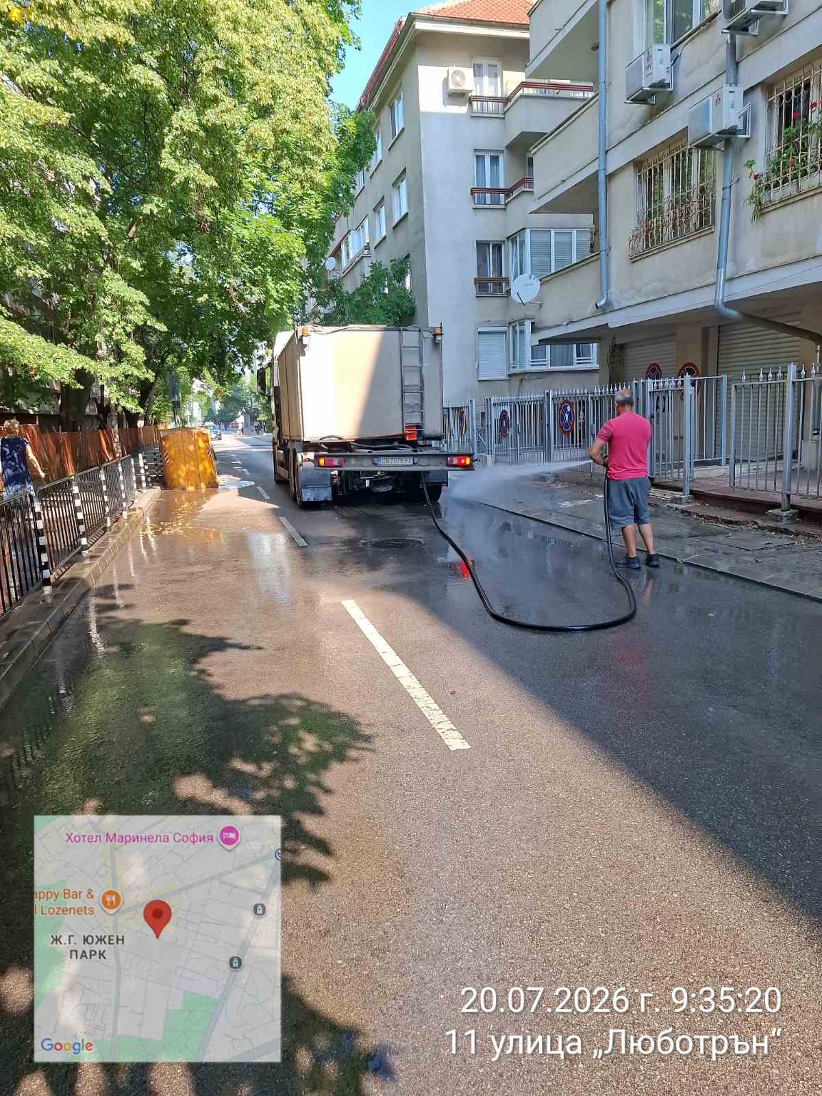 Миене на улици на карета в район "Лозенец"