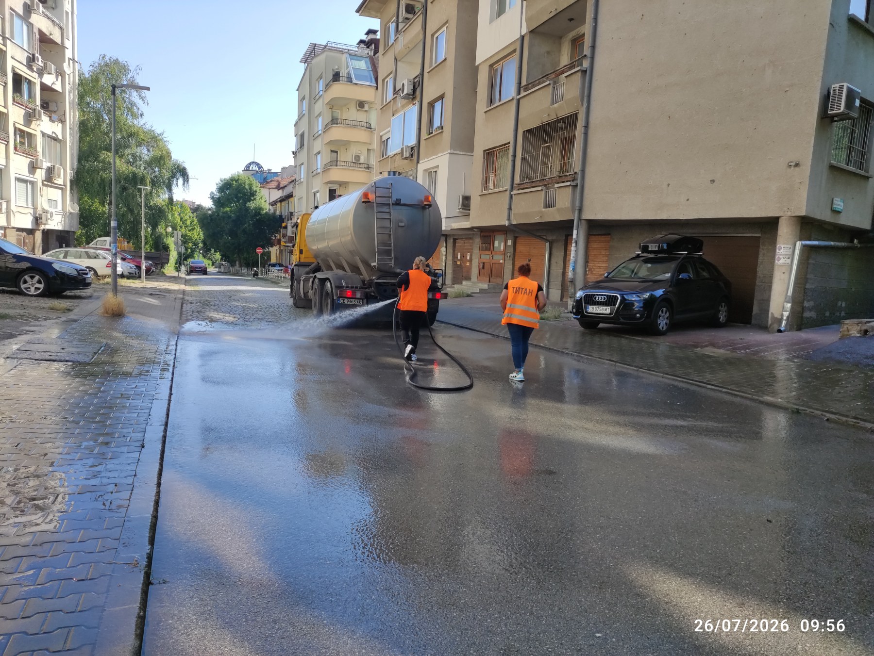 Миене на улици на карета в район "Лозенец"