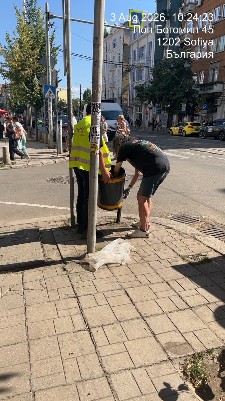 Обслужване на улични кошчета по график