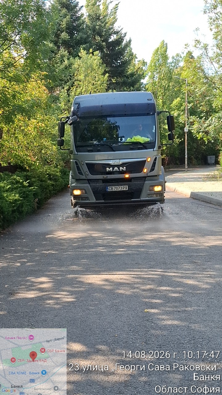 Миене на улични платна на дюзи